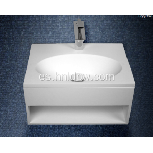 Lavabo colgante de pared de resina pura superficie sólida